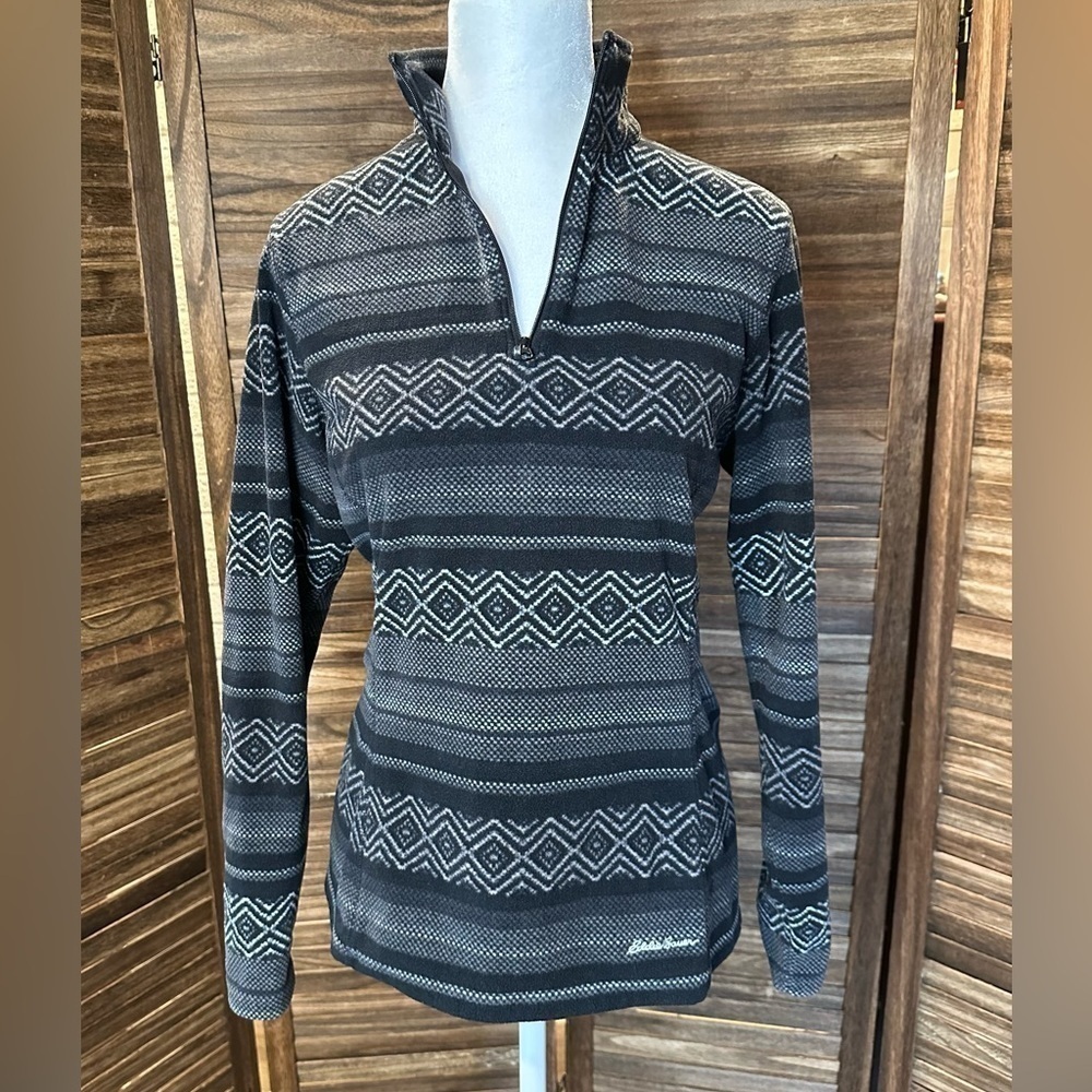 Eddie Bauer Fair Isle 1/4 Zip Fleece Pullover